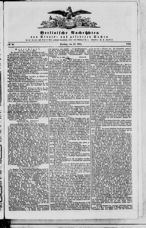 Berlinische Nachrichten von Staats- und gelehrten Sachen vom 11.03.1856