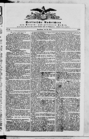 Berlinische Nachrichten von Staats- und gelehrten Sachen vom 15.03.1856