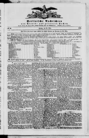 Berlinische Nachrichten von Staats- und gelehrten Sachen vom 21.03.1856