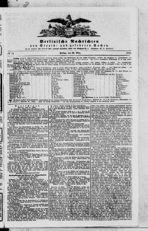 Berlinische Nachrichten von Staats- und gelehrten Sachen vom 28.03.1856