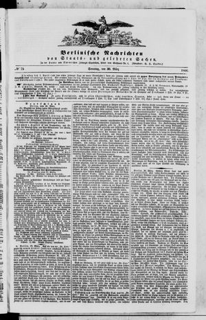 Berlinische Nachrichten von Staats- und gelehrten Sachen vom 30.03.1856
