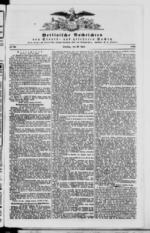 Berlinische Nachrichten von Staats- und gelehrten Sachen vom 29.04.1856