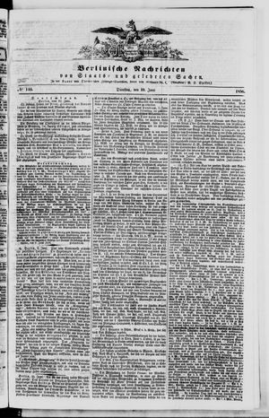 Berlinische Nachrichten von Staats- und gelehrten Sachen vom 10.06.1856