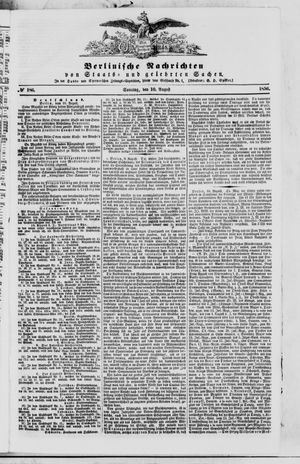 Berlinische Nachrichten von Staats- und gelehrten Sachen vom 10.08.1856