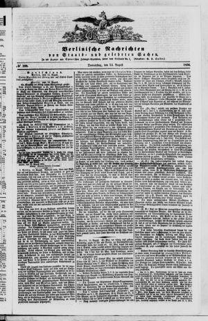 Berlinische Nachrichten von Staats- und gelehrten Sachen vom 14.08.1856