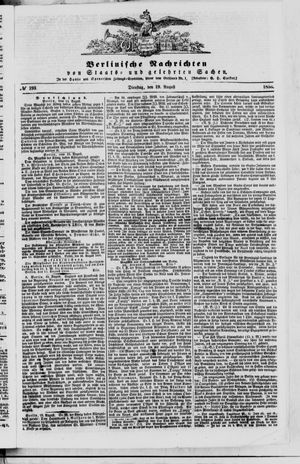 Berlinische Nachrichten von Staats- und gelehrten Sachen vom 19.08.1856