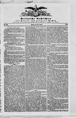 Berlinische Nachrichten von Staats- und gelehrten Sachen on Aug 29, 1856
