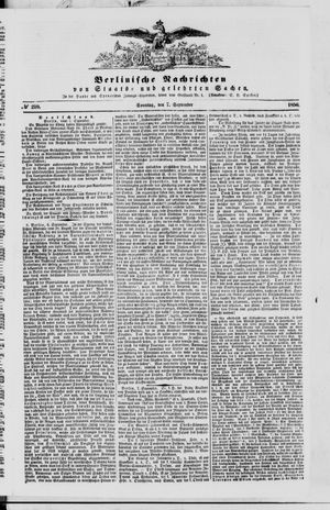 Berlinische Nachrichten von Staats- und gelehrten Sachen vom 07.09.1856