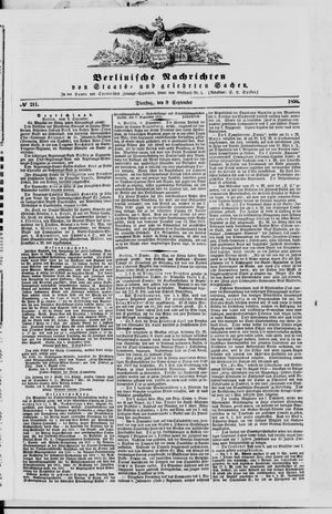 Berlinische Nachrichten von Staats- und gelehrten Sachen vom 09.09.1856