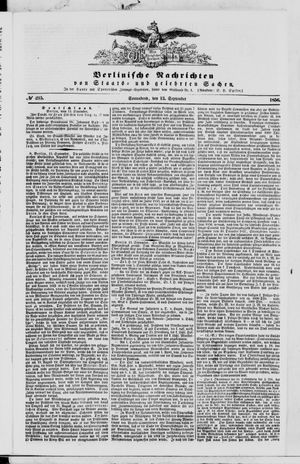 Berlinische Nachrichten von Staats- und gelehrten Sachen vom 13.09.1856