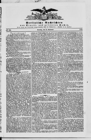 Berlinische Nachrichten von Staats- und gelehrten Sachen vom 14.09.1856