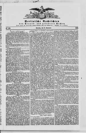 Berlinische Nachrichten von Staats- und gelehrten Sachen on Sep 21, 1856