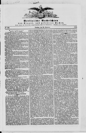 Berlinische Nachrichten von Staats- und gelehrten Sachen vom 23.09.1856