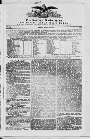 Berlinische Nachrichten von Staats- und gelehrten Sachen vom 24.09.1856