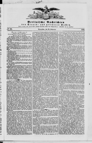 Berlinische Nachrichten von Staats- und gelehrten Sachen vom 25.09.1856