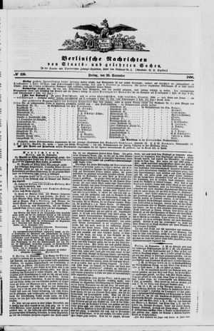 Berlinische Nachrichten von Staats- und gelehrten Sachen vom 26.09.1856