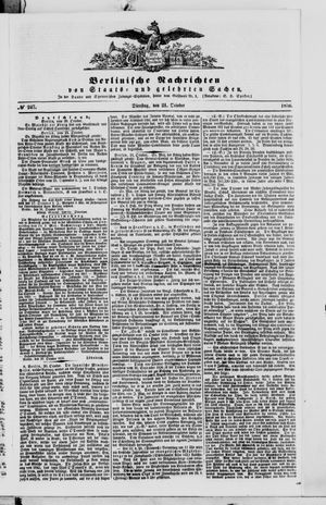 Berlinische Nachrichten von Staats- und gelehrten Sachen on Oct 21, 1856