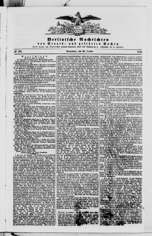 Berlinische Nachrichten von Staats- und gelehrten Sachen vom 25.10.1856