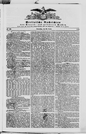 Berlinische Nachrichten von Staats- und gelehrten Sachen on Oct 30, 1856