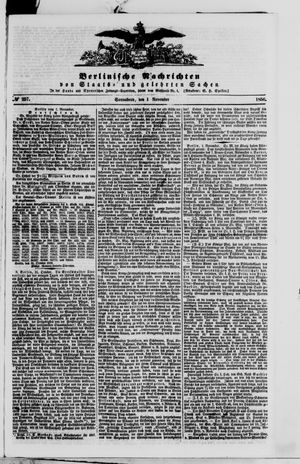 Berlinische Nachrichten von Staats- und gelehrten Sachen vom 01.11.1856