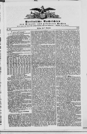 Berlinische Nachrichten von Staats- und gelehrten Sachen vom 07.11.1856