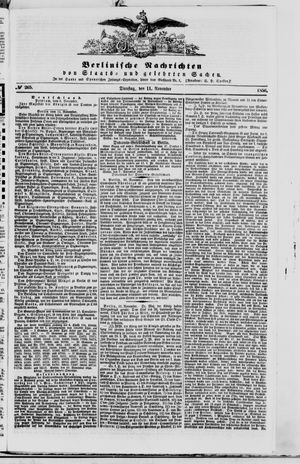 Berlinische Nachrichten von Staats- und gelehrten Sachen vom 11.11.1856