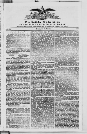 Berlinische Nachrichten von Staats- und gelehrten Sachen vom 16.11.1856