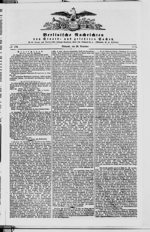 Berlinische Nachrichten von Staats- und gelehrten Sachen vom 26.11.1856