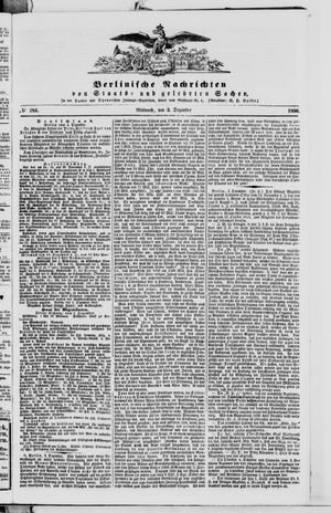 Berlinische Nachrichten von Staats- und gelehrten Sachen vom 03.12.1856