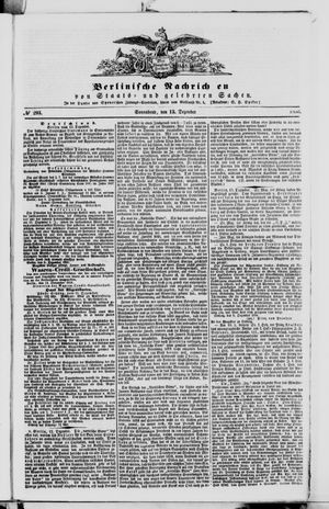 Berlinische Nachrichten von Staats- und gelehrten Sachen on Dec 13, 1856