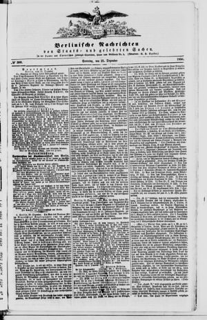 Berlinische Nachrichten von Staats- und gelehrten Sachen vom 21.12.1856