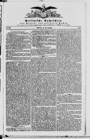 Berlinische Nachrichten von Staats- und gelehrten Sachen vom 24.12.1856