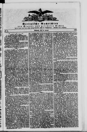 Berlinische Nachrichten von Staats- und gelehrten Sachen vom 14.01.1857