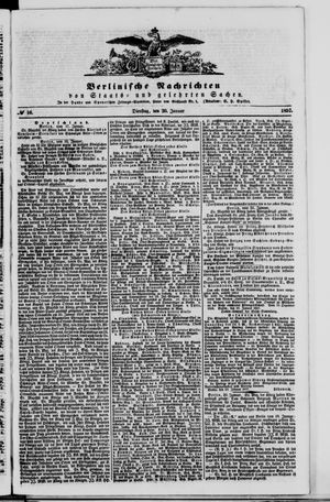 Berlinische Nachrichten von Staats- und gelehrten Sachen vom 20.01.1857