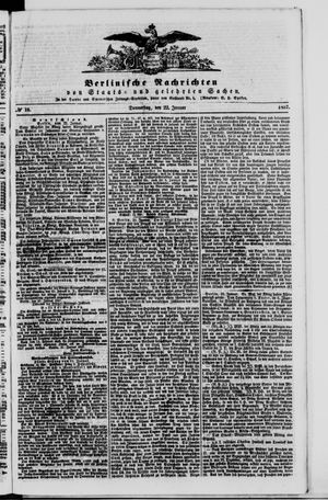 Berlinische Nachrichten von Staats- und gelehrten Sachen vom 22.01.1857