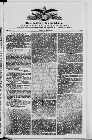 Berlinische Nachrichten von Staats- und gelehrten Sachen vom 13.02.1857