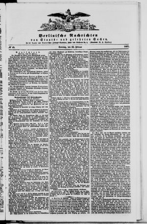 Berlinische Nachrichten von Staats- und gelehrten Sachen on Feb 22, 1857