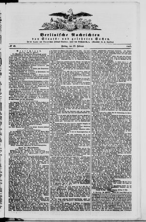 Berlinische Nachrichten von Staats- und gelehrten Sachen vom 27.02.1857