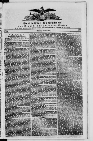 Berlinische Nachrichten von Staats- und gelehrten Sachen vom 11.03.1857