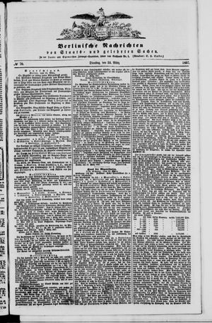 Berlinische Nachrichten von Staats- und gelehrten Sachen on Mar 24, 1857