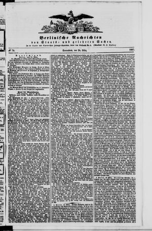 Berlinische Nachrichten von Staats- und gelehrten Sachen vom 28.03.1857