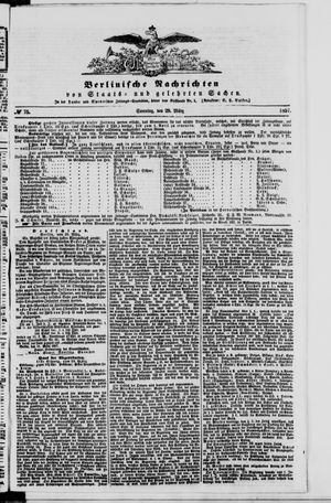 Berlinische Nachrichten von Staats- und gelehrten Sachen on Mar 29, 1857