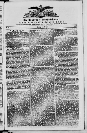 Berlinische Nachrichten von Staats- und gelehrten Sachen vom 03.04.1857
