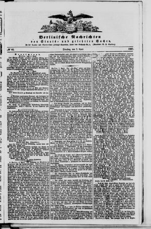 Berlinische Nachrichten von Staats- und gelehrten Sachen on Apr 7, 1857