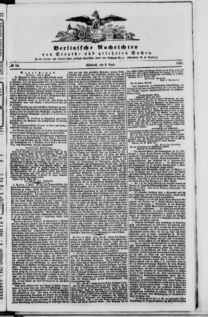 Berlinische Nachrichten von Staats- und gelehrten Sachen vom 08.04.1857