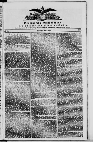 Berlinische Nachrichten von Staats- und gelehrten Sachen vom 09.04.1857
