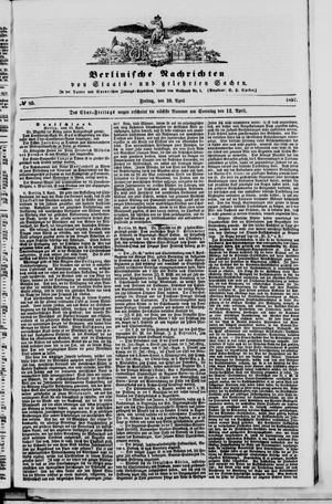 Berlinische Nachrichten von Staats- und gelehrten Sachen vom 10.04.1857