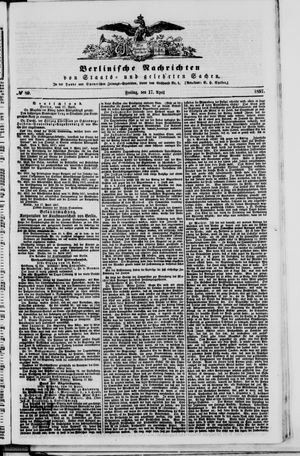 Berlinische Nachrichten von Staats- und gelehrten Sachen vom 17.04.1857