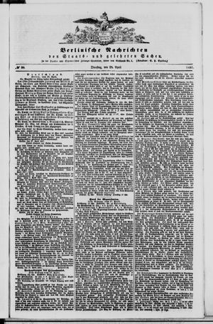 Berlinische Nachrichten von Staats- und gelehrten Sachen vom 28.04.1857