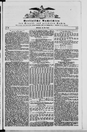 Berlinische Nachrichten von Staats- und gelehrten Sachen vom 29.04.1857